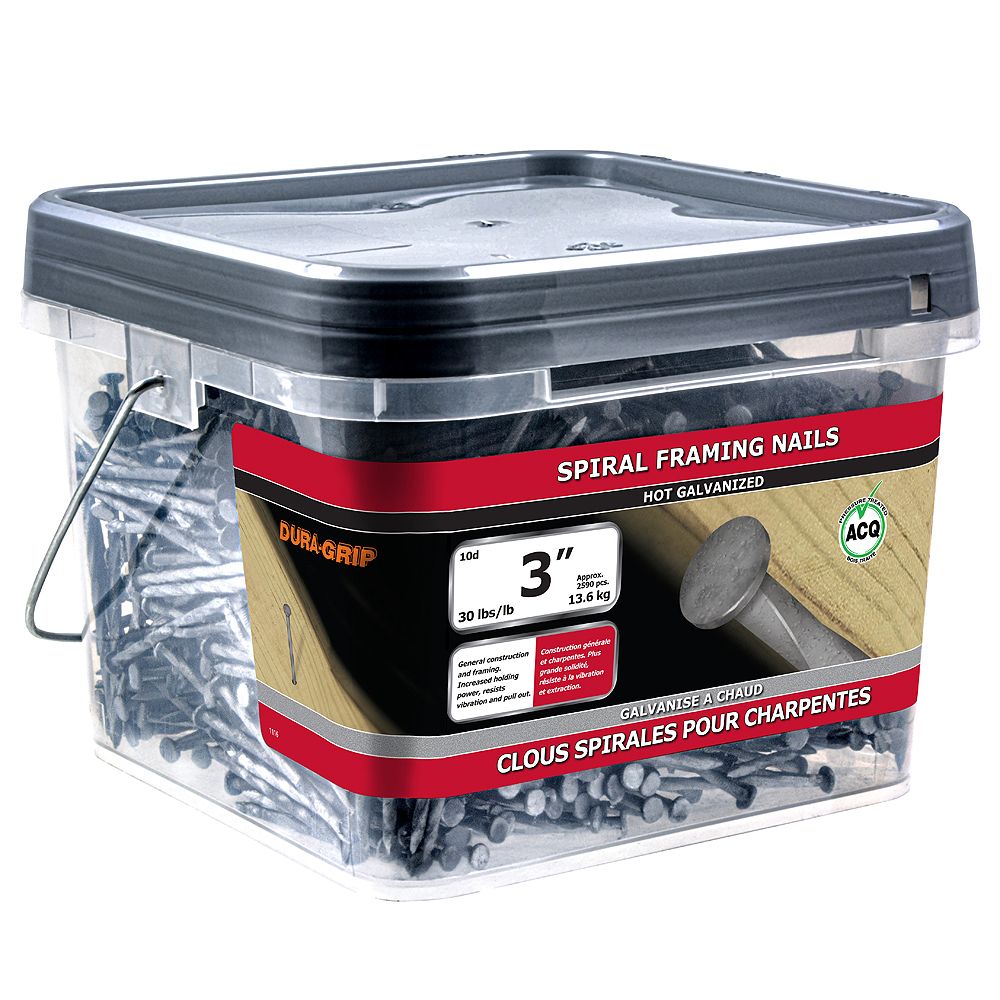 Paulin 3inch (10d) Spiral Framing Nails Hot Galvanized 30lbs (approx