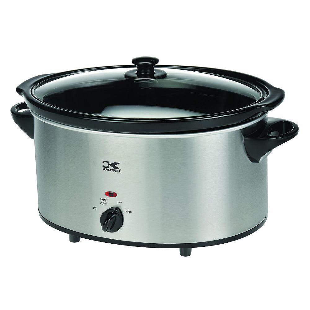 Kalorik 6 Qt Stainless Steel Oval Slow Cooker | The Home Depot Canada