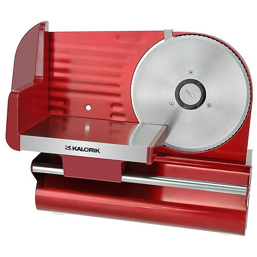 200W Adjustable Thickness Meat Slicer in Red