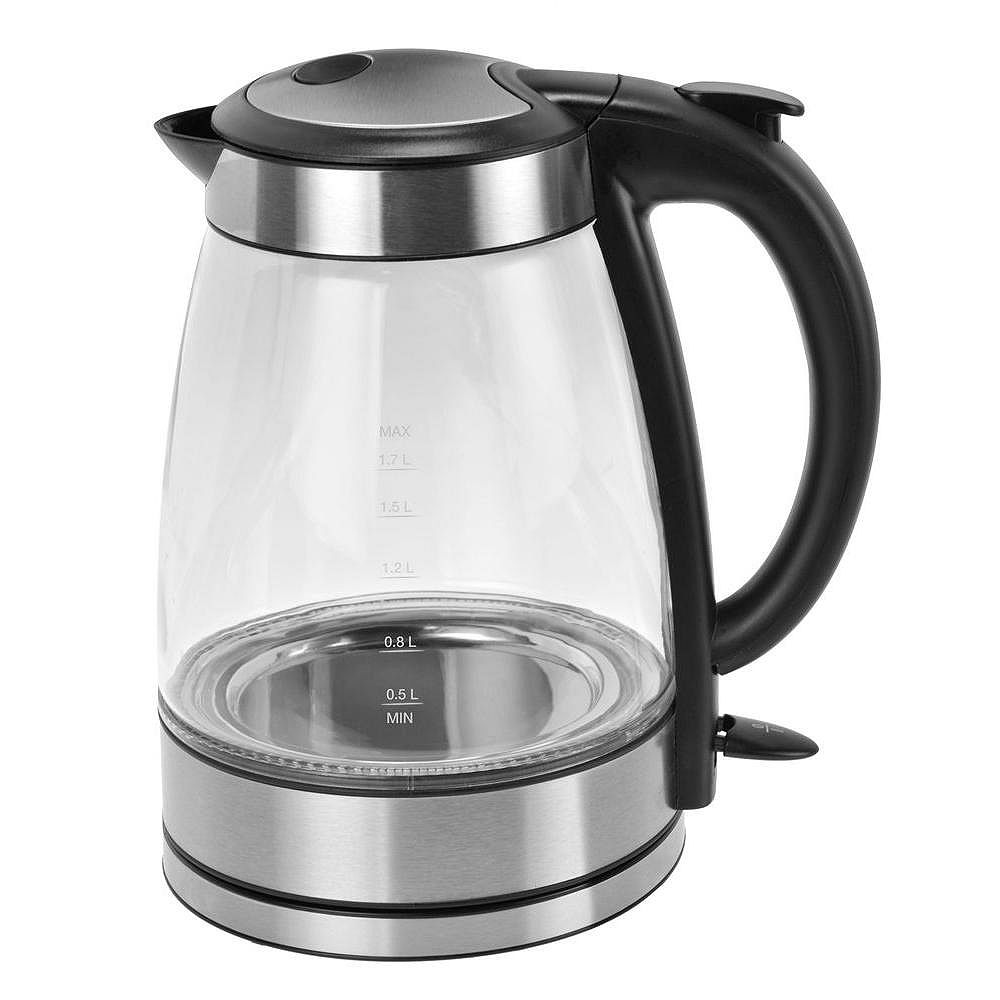 Kalorik Black and Stainless Steel Glass Water Kettle | The Home Depot ...