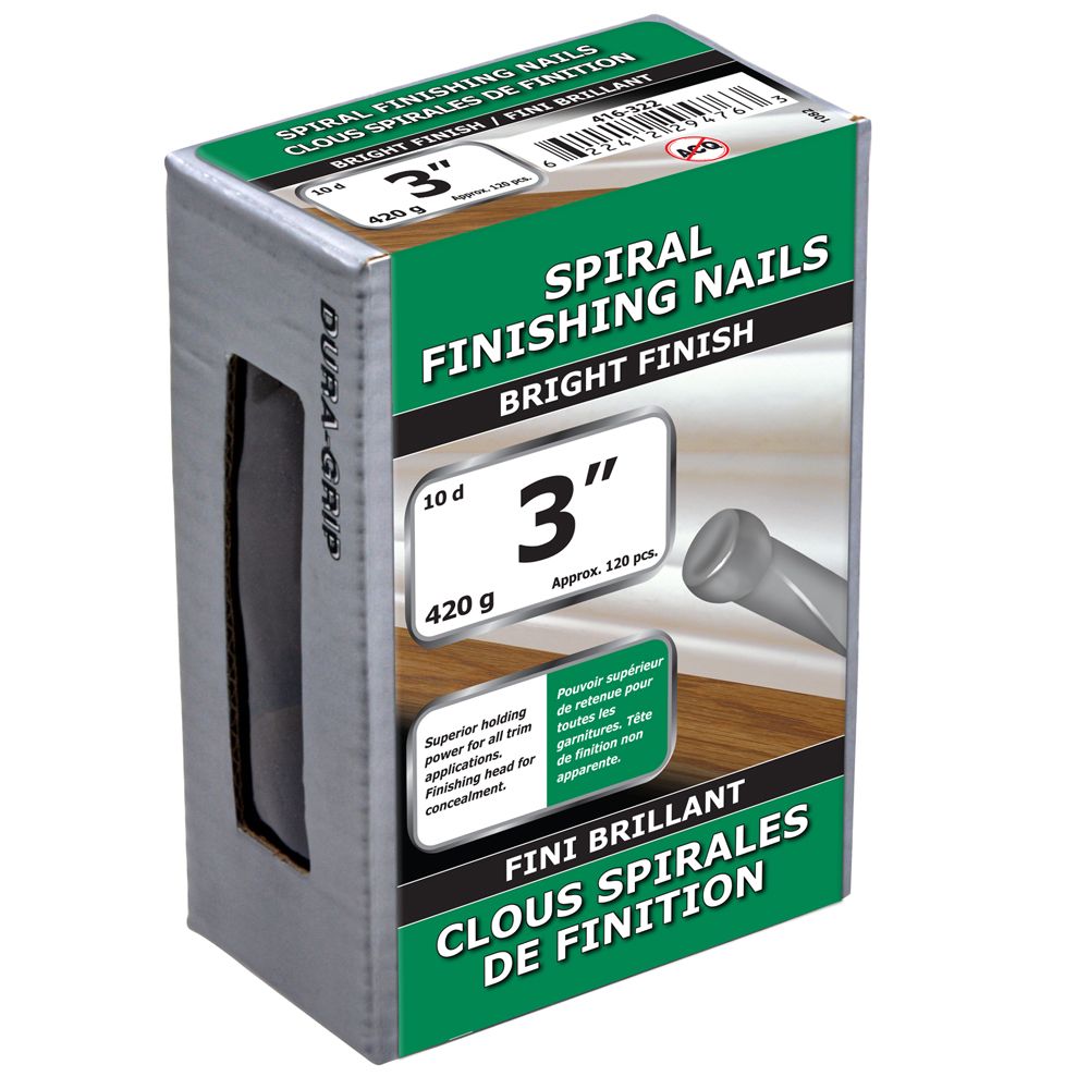 Paulin 3inch (10d) Spiral Finishing Nails Bright Finish 420g (approx. 120 pcs. per pack