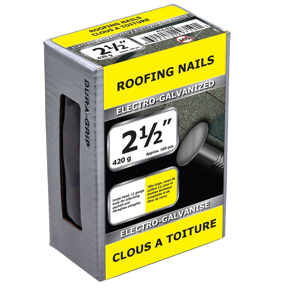 Paulin 21/2inch Roofing Nails Electro Galvanized 420g (approx. 103