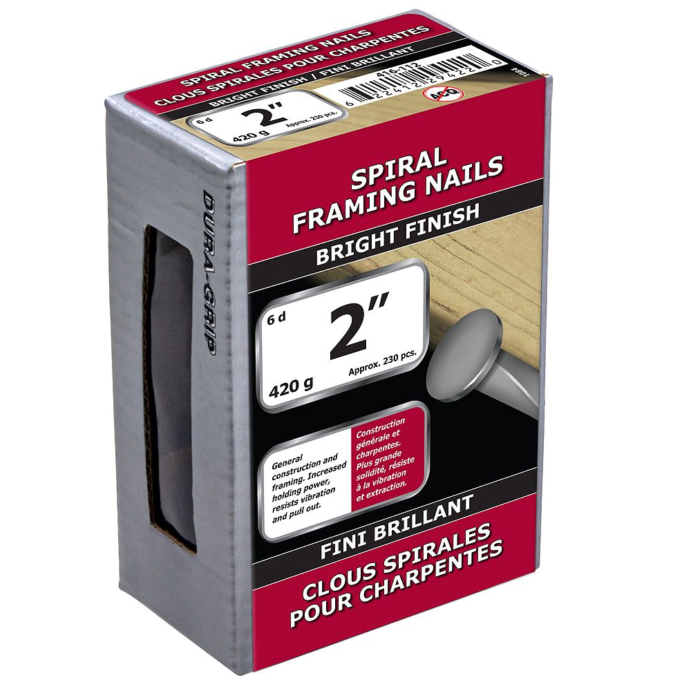 Paulin 2inch (6d) Spiral Framing Nails Bright Finish 420g (approx