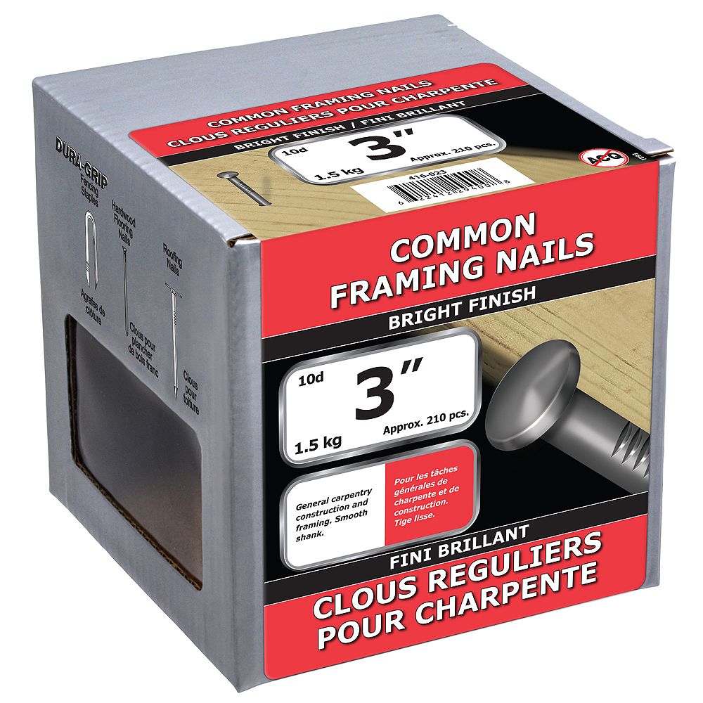 Paulin 3inch (10d) Common Framing Nails Bright Finish 1.5kg (approx