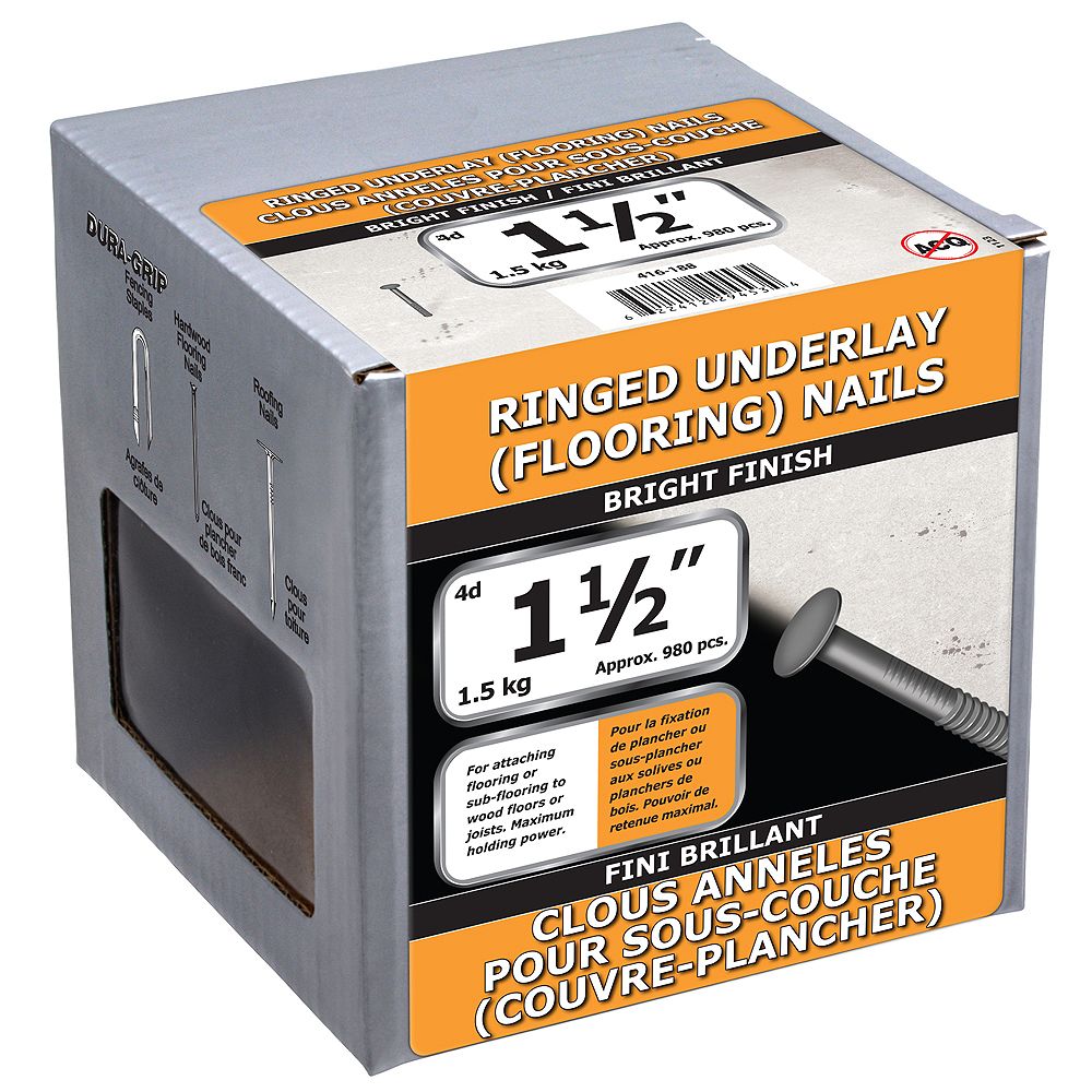 Paulin 11/2inch (4d) Ringed Underlay Flooring Nails Bright Finish 1