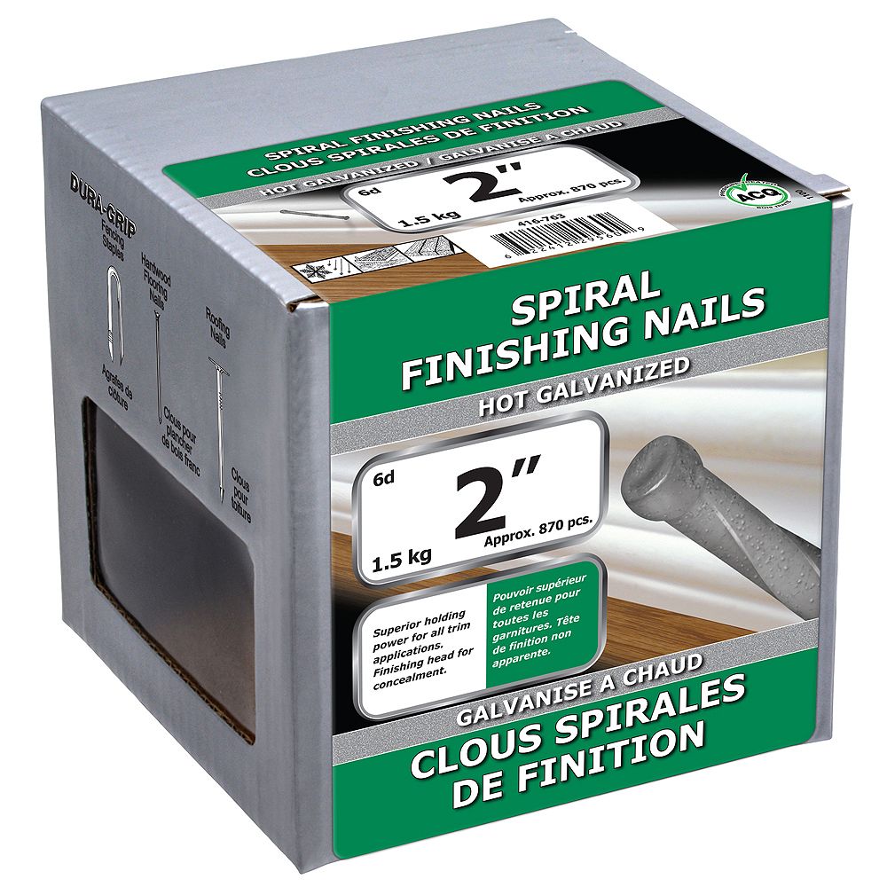 Paulin 2inch (6d) Spiral Finishing Nails Hot Galvanized 1.5kg