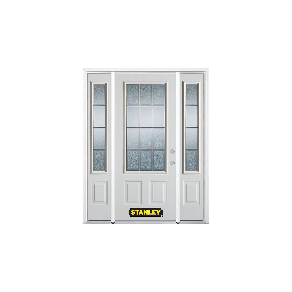 STANLEY Doors 68.5 inch x 82.375 inch Diana Brass 3/4 Lite