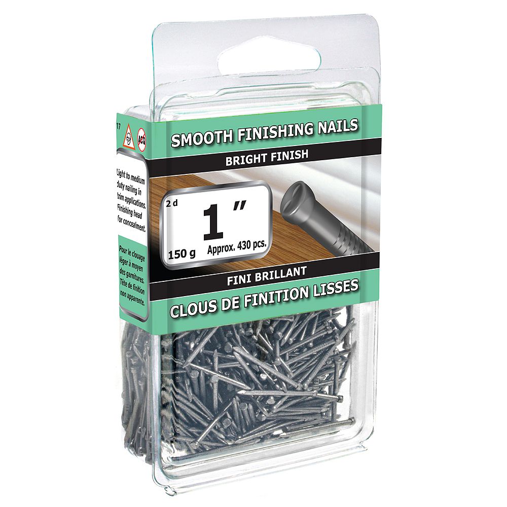 Paulin 1inch (2d) Smooth Finishing Nails Bright Finish 150g (approx