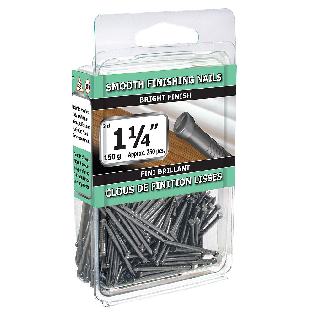 Paulin 11/4inch (3d) Smooth Finishing Nails Bright Finish 150g