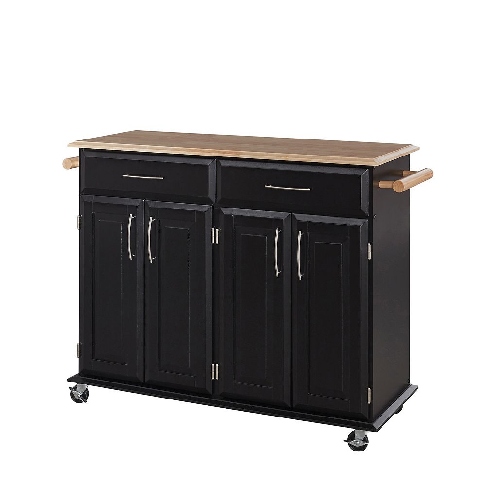 Home Styles Dolly Madison Black Kitchen Cart With Storage | The Home ...