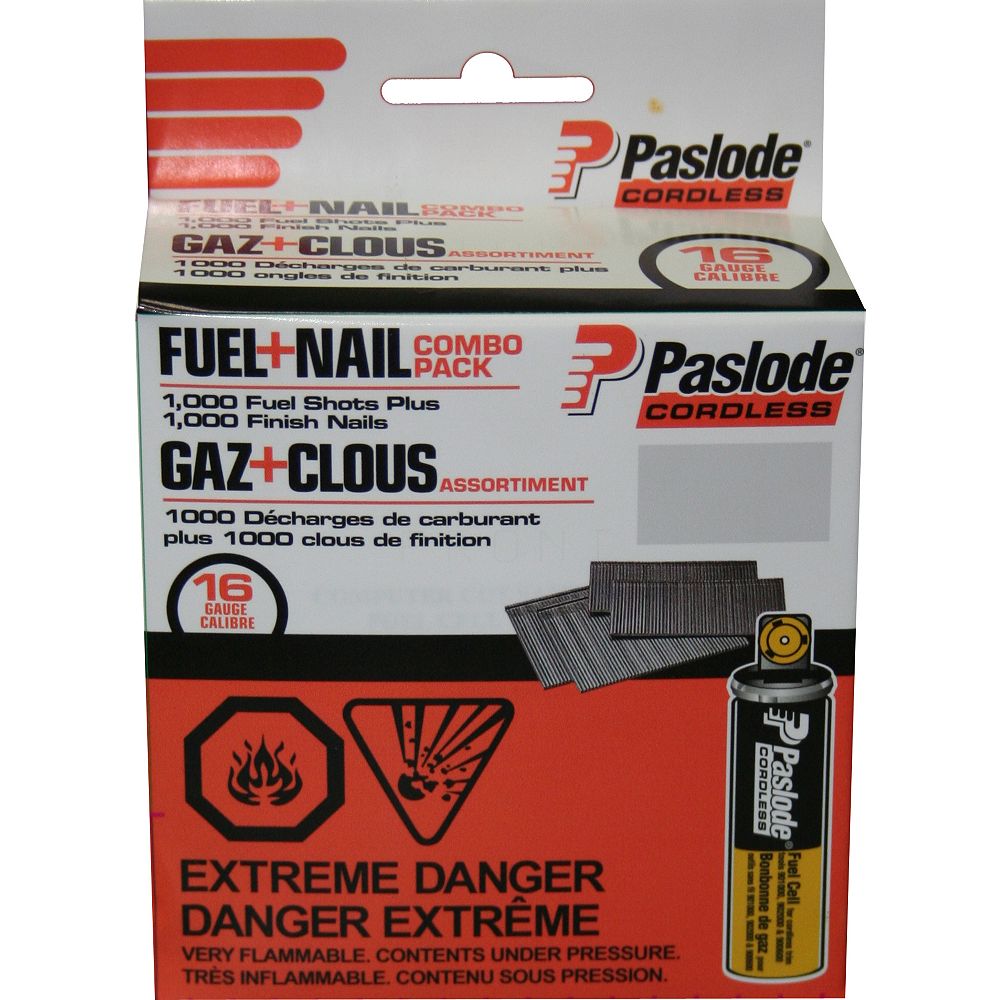 Paslode Finishing Fuel+Nail Combo Pack (1,000 11/2" 16 Gauge