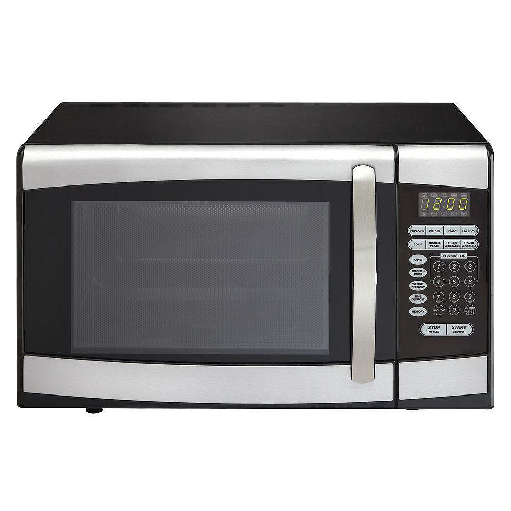 Danby Designer 0 9 Cu Ft Countertop Microwave In Stainless Steel The Home Depot Canada Danby Designer 0 9 Cu Ft