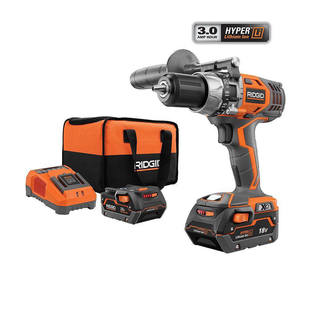 Ridgid 18v Lithium Ion Hammer Drilldriver Kit The Home Depot Canada 