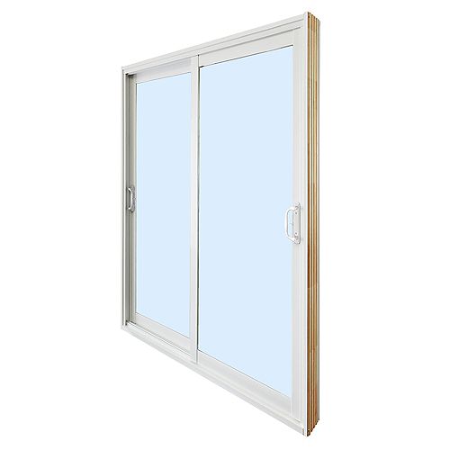 71.75 inch x 79.75 inch Clear LowE Argon Prefinished White Double Sliding Vinyl Patio Door - ENERGY STAR®