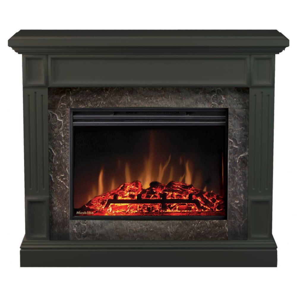 Muskoka Beale Electric Fireplace, Espresso, 25 Inch Firebox | The Home ...