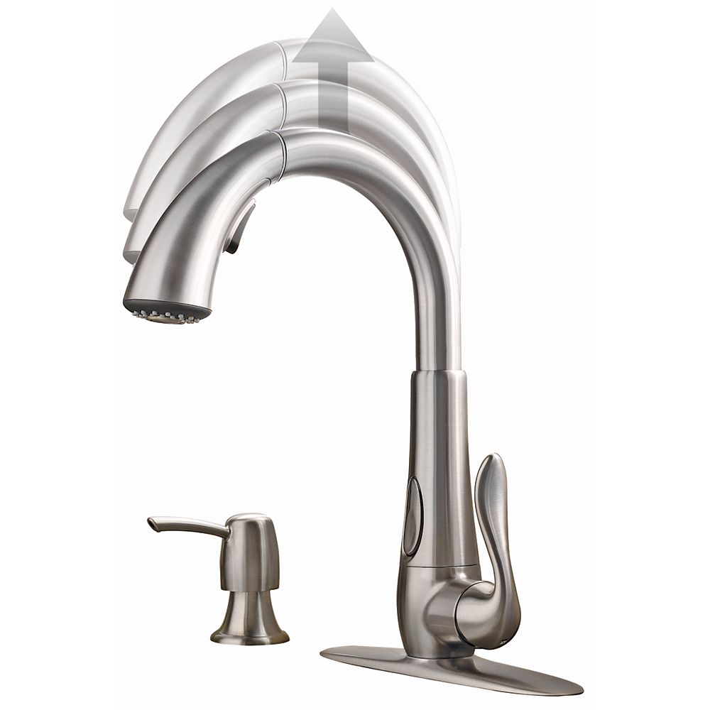 Pfister Elevate Pull Down Kitchen Faucet Stainless Steel Finish | The Home Depot Stainless Steel Faucet