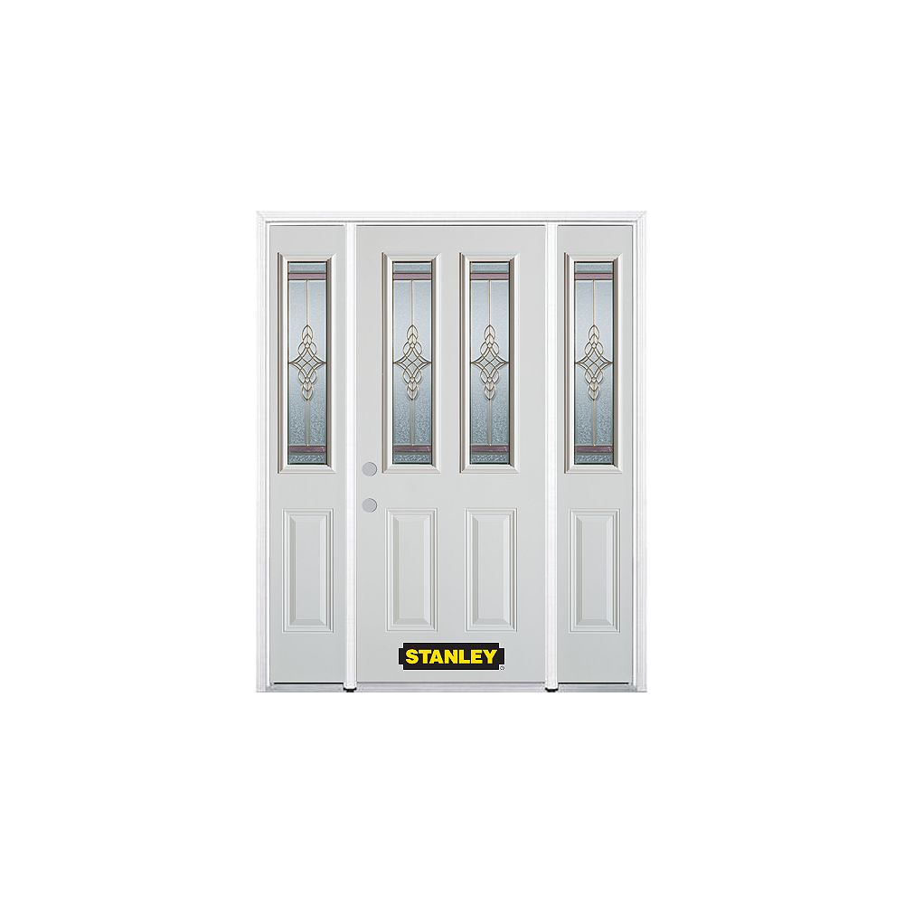STANLEY Doors 64.5 inch x 82.375 inch Milano Brass 2Lite 2Panel