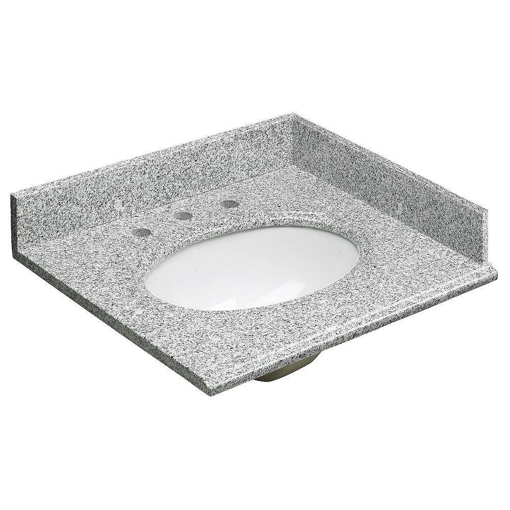 Granite Vanity Top In Grey And Basin, 25 Inch Bathroom Vanity Tops