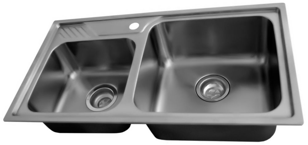 Acritec Stainless Steel Double Bowl Kitchen Sink The Home Depot Canada   P 1000687872 