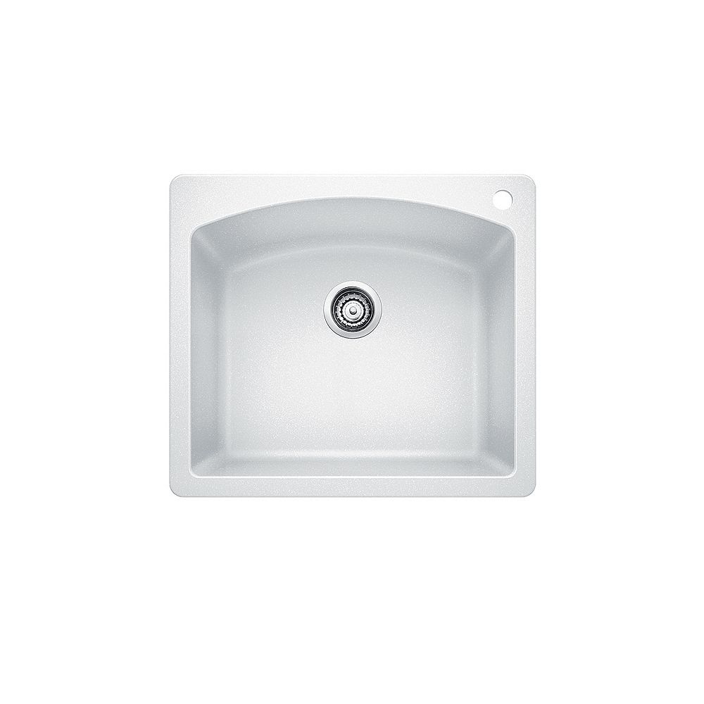 Blanco Diamond 1 Single Bowl Drop In Kitchen Sink Silgranit White