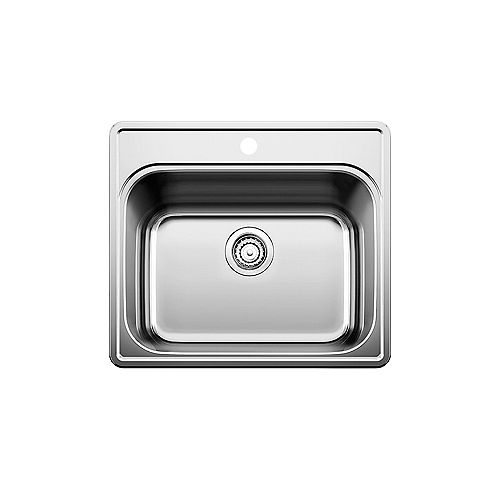 Blanco ESSENTIAL LAUNDRY, Single Bowl Drop-in Sink (1 Hole), Stainless Steel