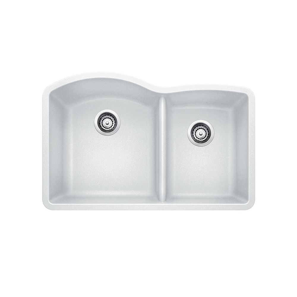 Blanco DIAMOND U 1 75 Offset Double Bowl Undermount Kitchen Sink   P 1000689502 