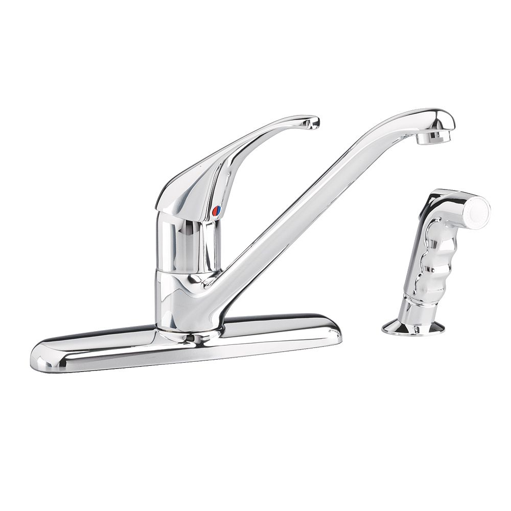 American Standard Reliant Single Handle Side Sprayer Kitchen Faucet In Polished Chrome The Home Depot Canada