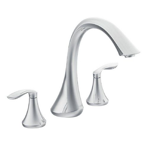 Eva 2-Handle Deck-Mount Roman Tub Faucet Trim Kit in Chrome (Valve Not Included)