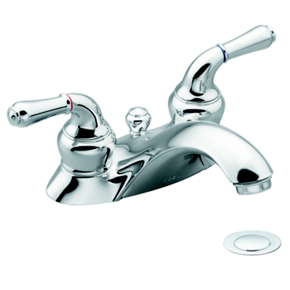 MOEN 2 Handle Low Arc Bathroom Faucet In Chrome Finish The Home Depot   P 1000692109 