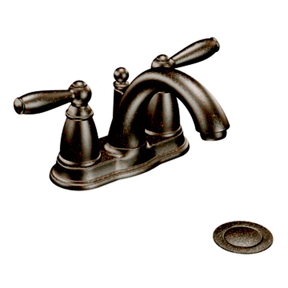 MOEN Brantford 4 Inch Centerset 2 Handle Low Arc Bathroom Faucet In Oil   P 1000692153 