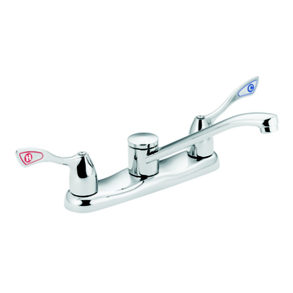 MOEN Commercial 2-Handle Low-Arc Kitchen Faucet in Chrome | The Home