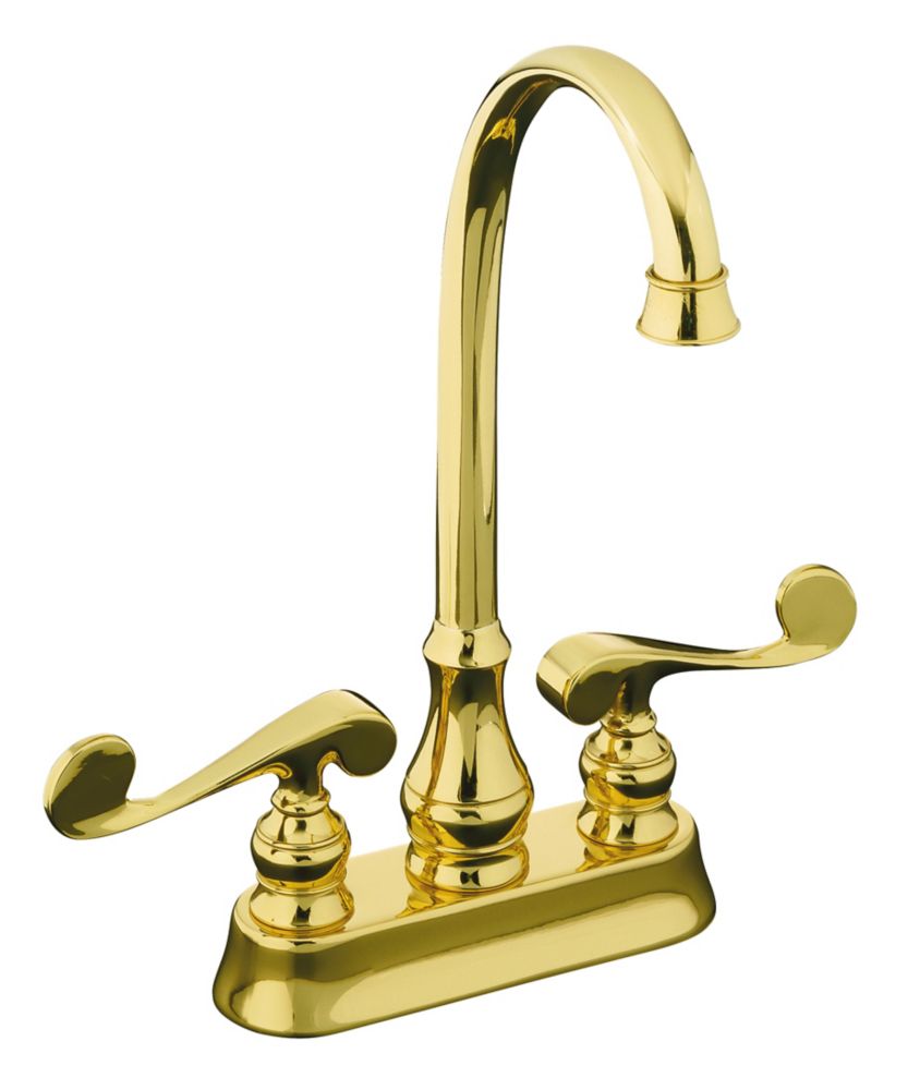 KOHLER Revival Entertainment Sink Faucet In Vibrant Polished Brass   P 1000692544 