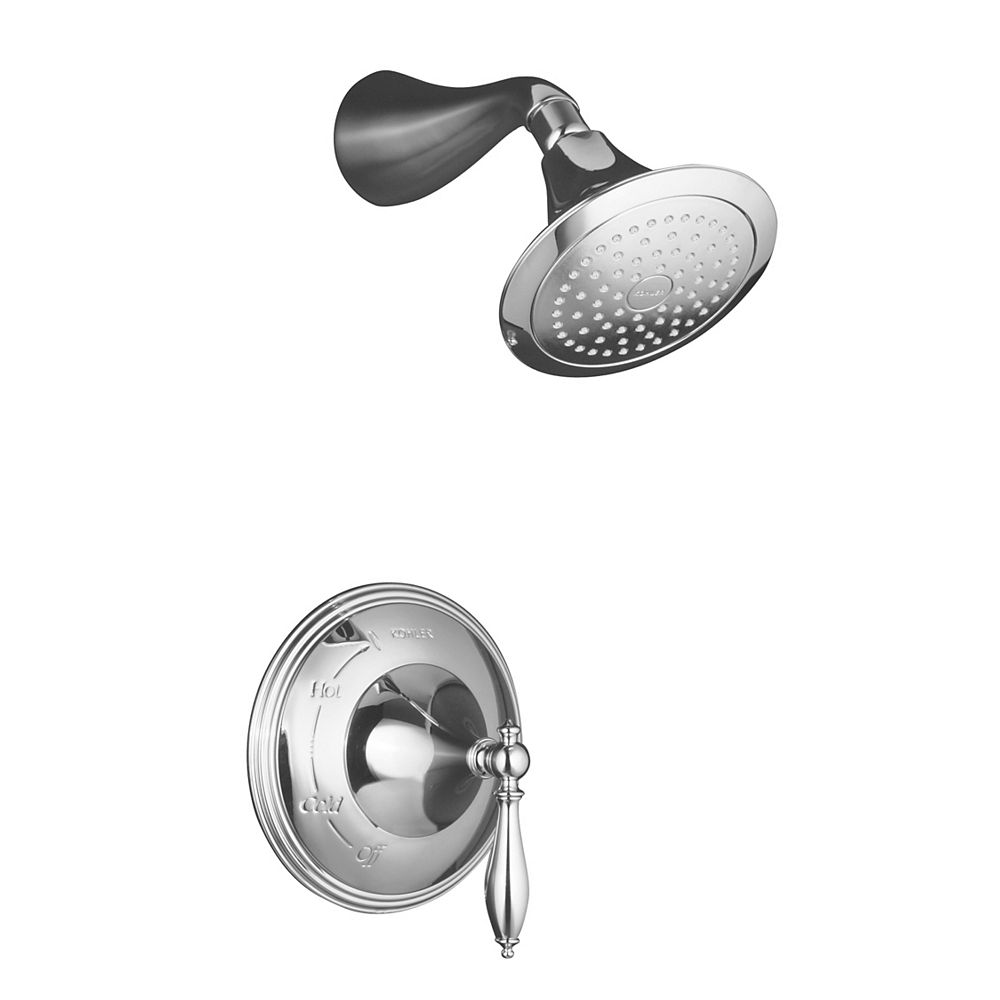 KOHLER Finial Traditional RiteTemp PressureBalancing Shower Faucet in Polished Chrome The