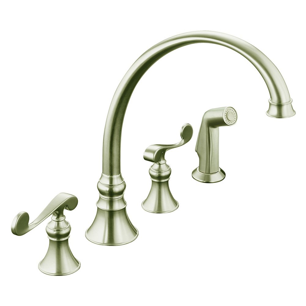 Kohler Revival Kitchen Sink Faucet In Vibrant Brushed Nickel The Home Depot Canada