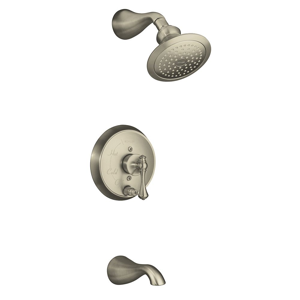 Kohler Revival R Rite Temp R Pressure Balancing Bath And Shower Faucet Trim With Push Bu The Home Depot Canada