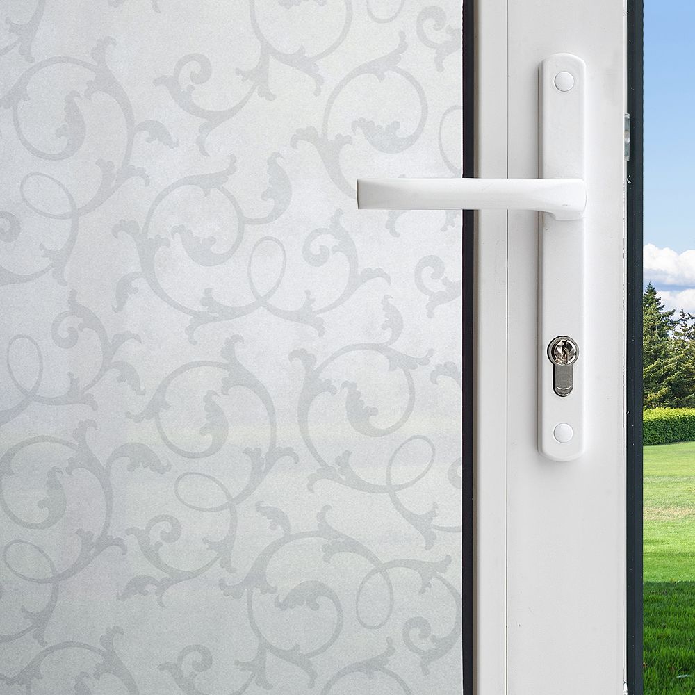 Gila Frosted Botanical Design Privacy Window Film 36 Inches x 78 Inches