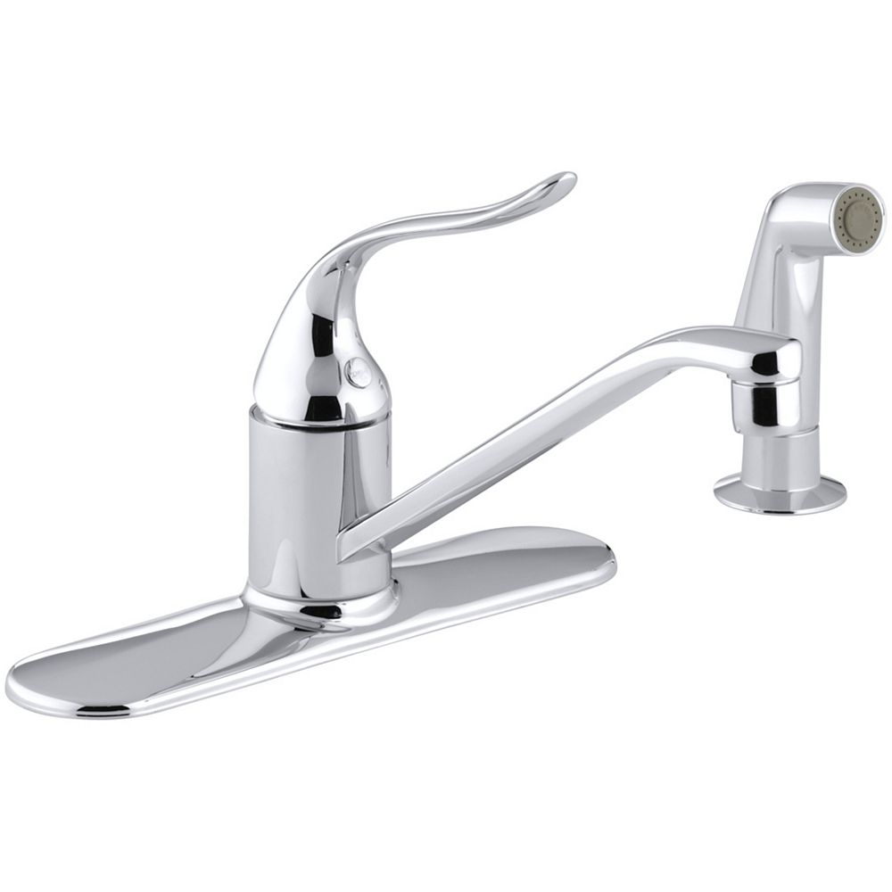Kohler Coralais Single Control 3 Hole Kitchen Sink Faucet With Matching Finish Sidespray I The Home Depot Canada