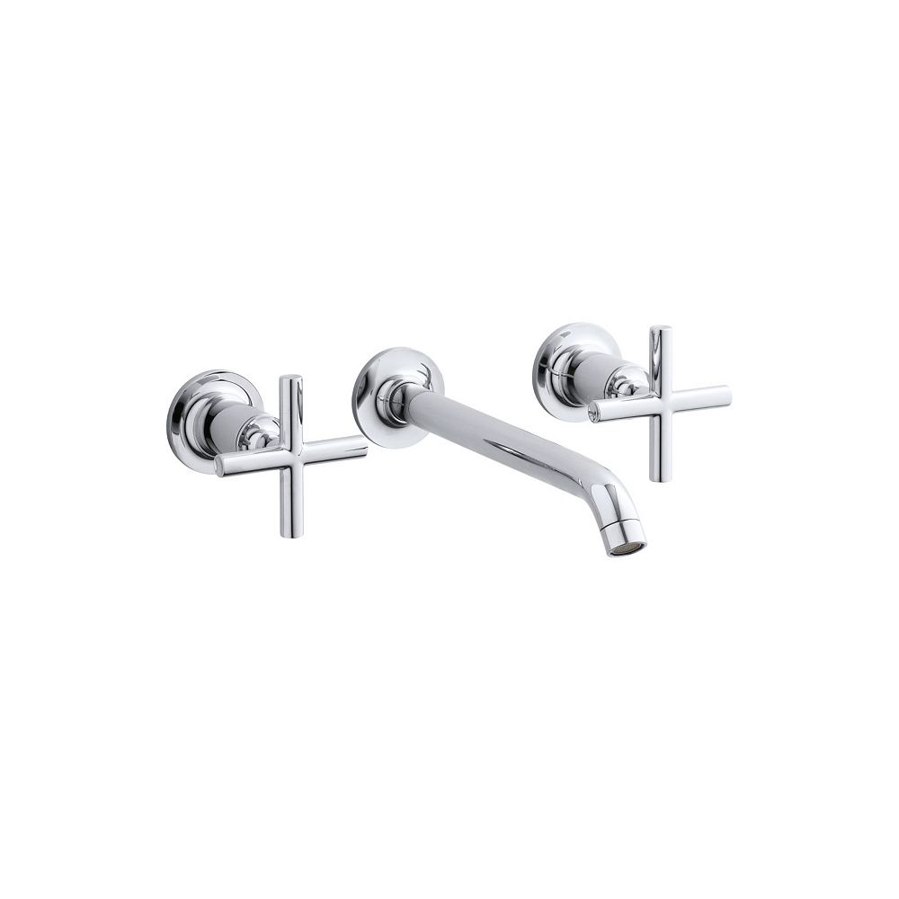 Kohler Purist R Widespread Wall Mount Bathroom Sink Faucet Trim With Cross Handles And 8 The Home Depot Canada