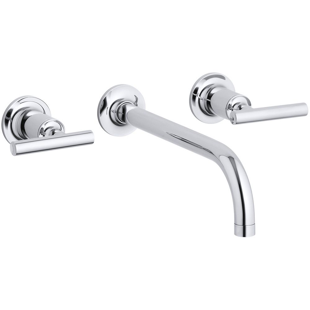 KOHLER Purist(R) wallmount bathroom sink faucet trim with lever