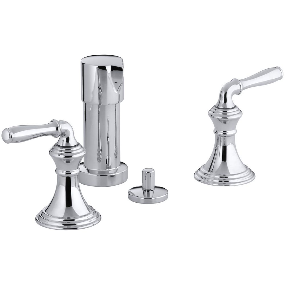 Kohler Devonshire 2 Handle Bidet Faucet With Vertical Spray In Polished Chrome The Home Depot 8029