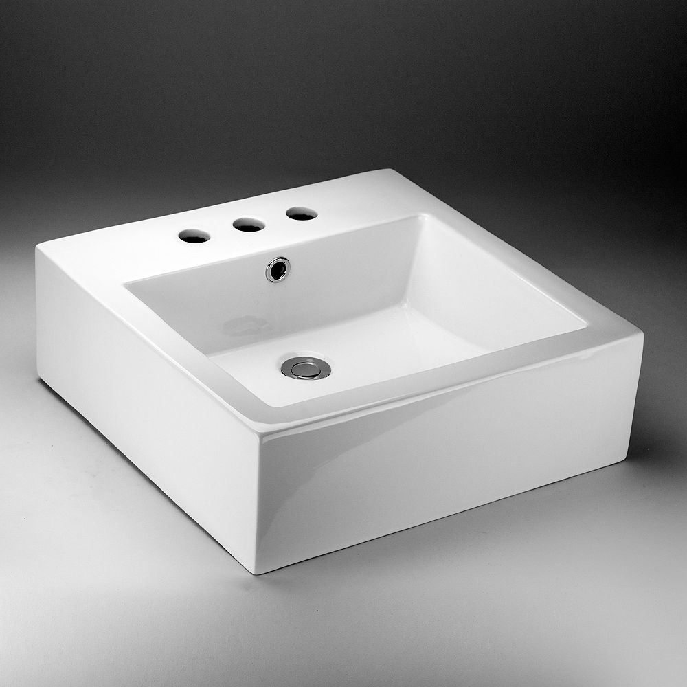 Acritec 18.50inch x 6inch x 18.50inch Square Ceramic Bathroom Sink The Home Depot Canada
