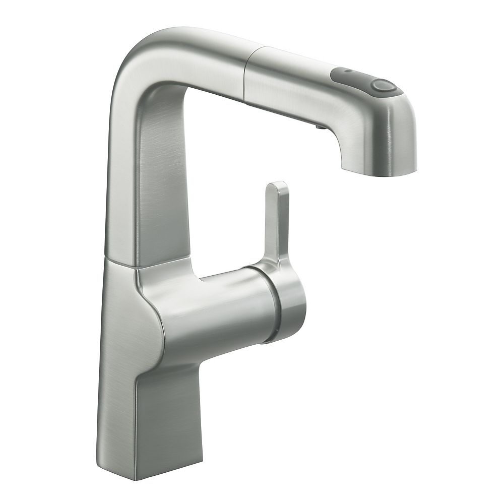 Kohler Evoke R Single Hole Bar Sink Faucet With 8 Pull Out Spout The Home Depot Canada