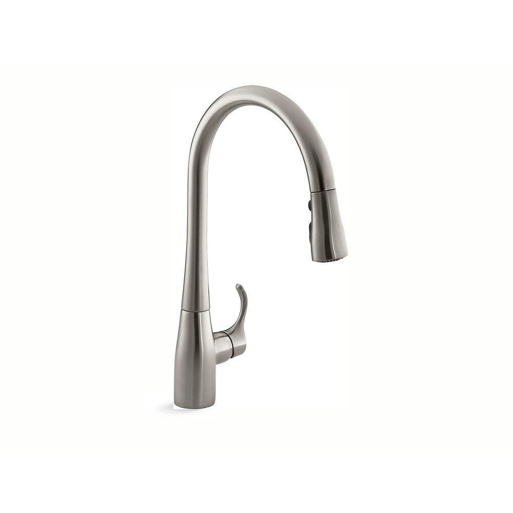 Kohler Simplice Single Hole Pull Down Kitchen Faucet In Vibrant