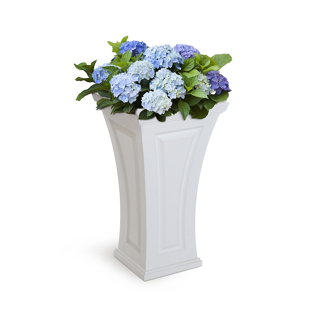 Mayne Cambridge Tall Planter in White | The Home Depot Canada