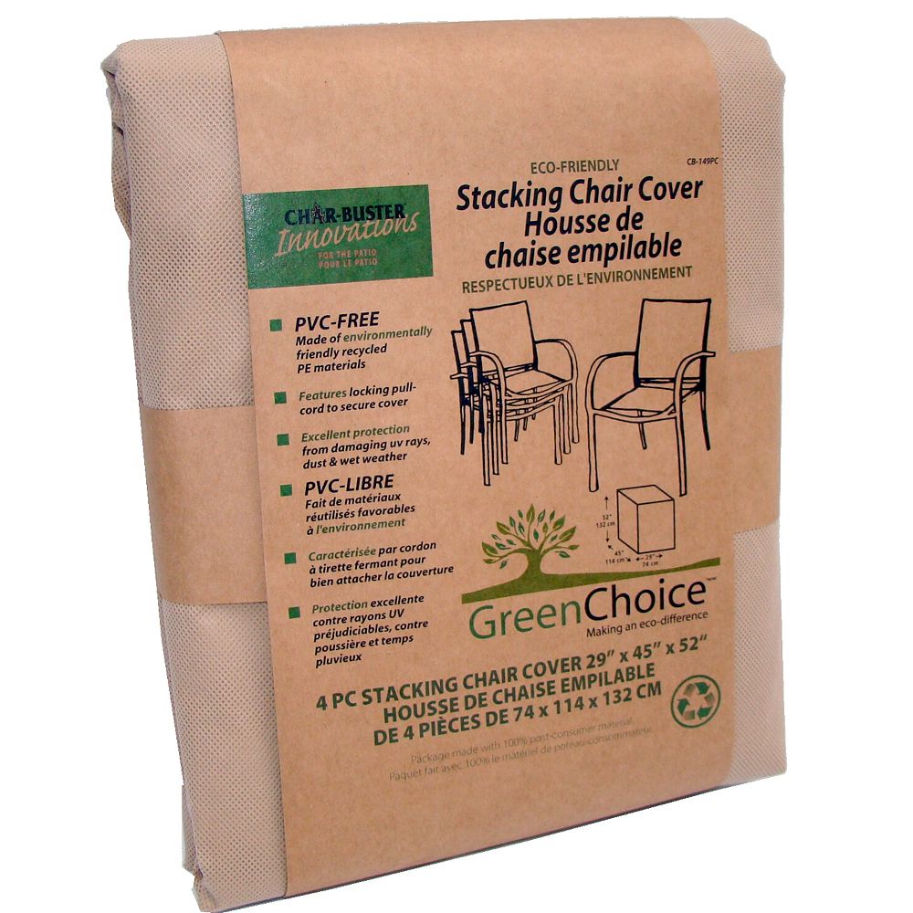 CharBuster Eco Friendly Outdoor Stacking Chair Cover (4pack) The