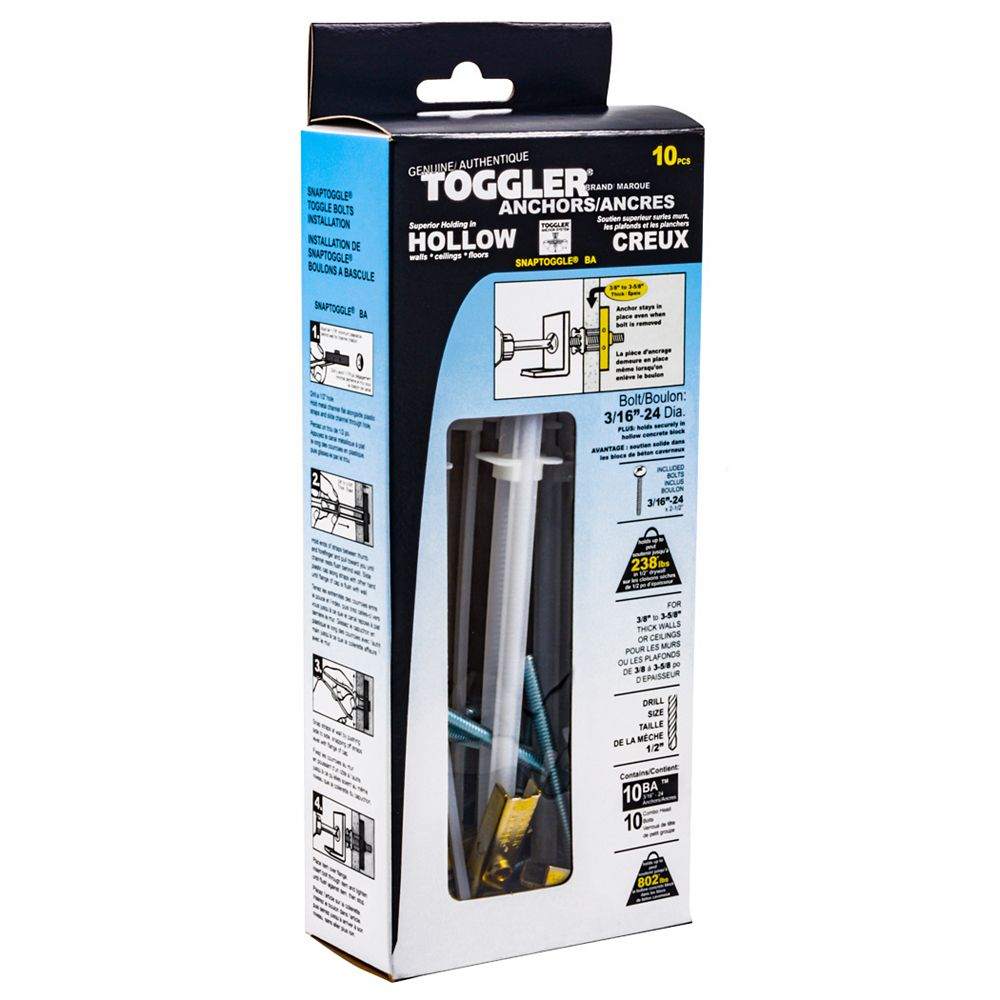 Toggler 3/16in Snaptoggle® Anchors 10pcs The Home Depot Canada