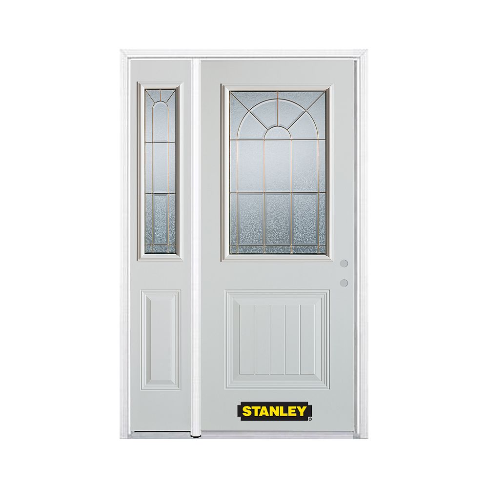 STANLEY Doors 50.25 inch x 82.375 inch Elisabeth Brass 1/2 Lite 1Panel