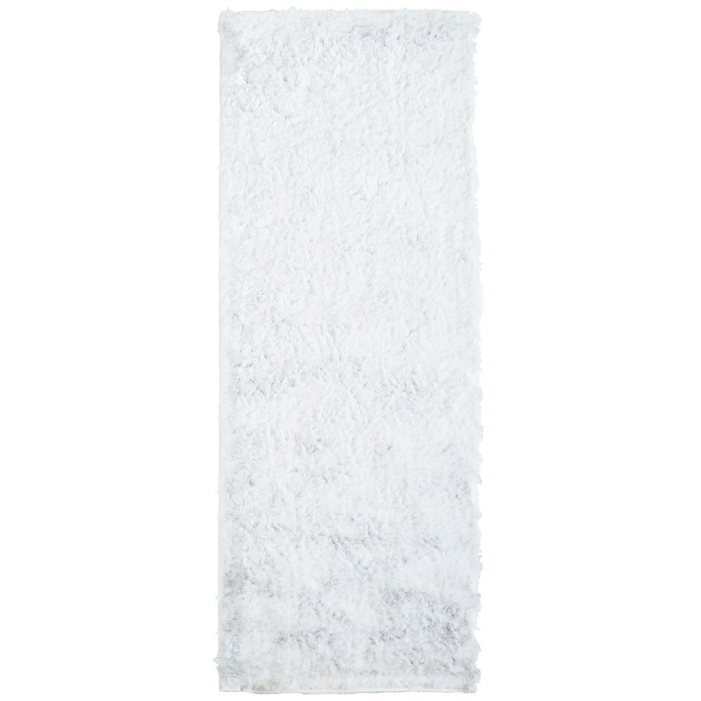 Lanart Rug Silky White 2 ft. x 8 ft. Indoor Shag Runner The Home