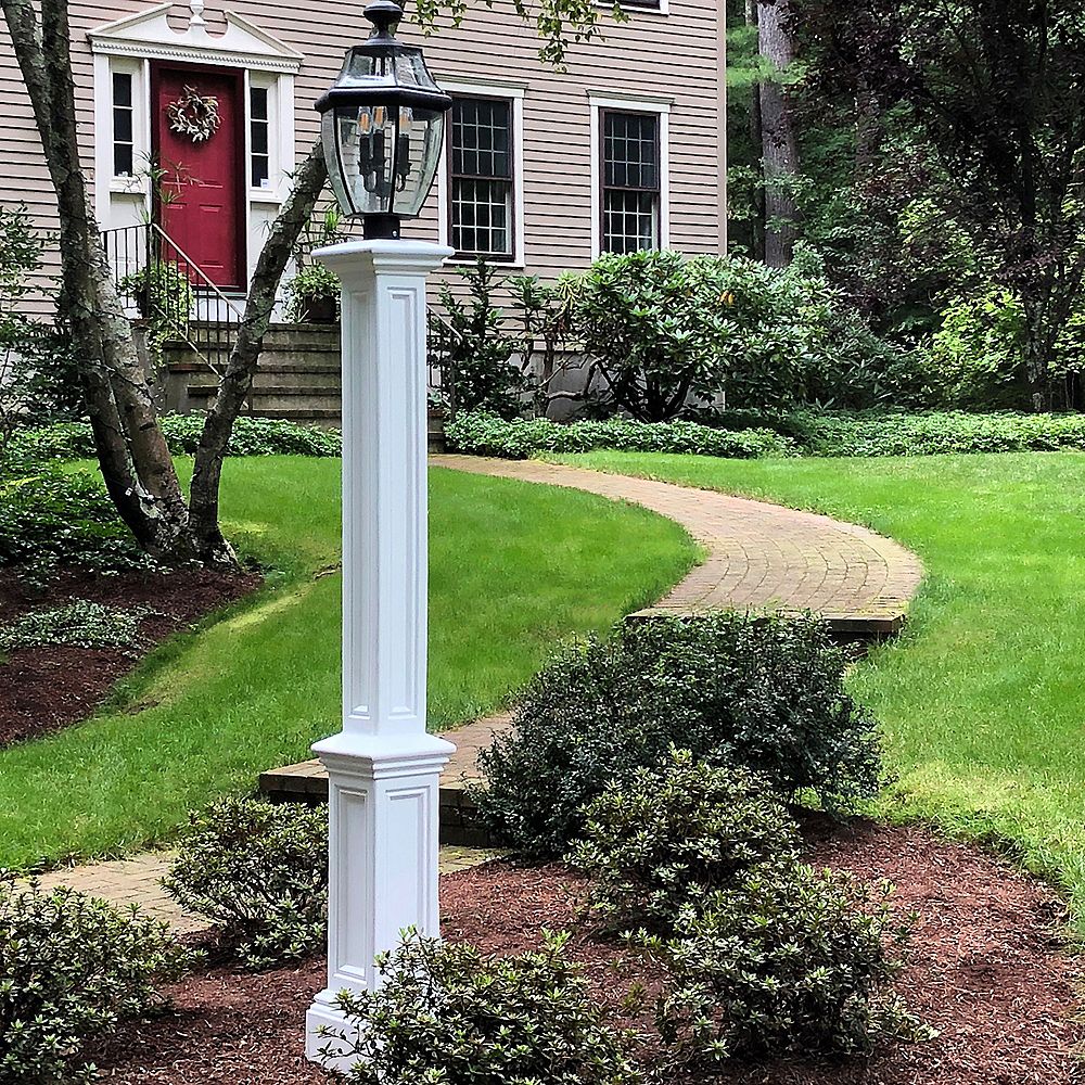 Mayne Signature Lamp Post - White w/Mount | The Home Depot ... Mayne Signature Lamp Post - White w/Mount | The Home Depot ...