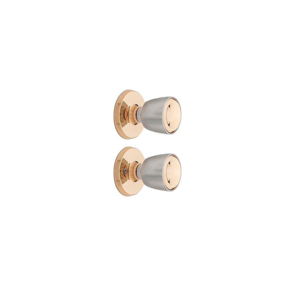 Weiser Beverly Brass and Chrome Hall and Closet Knob The Home Depot